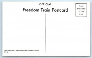 FREEDOM TRAIN Crosses AMERICA 1948  Railroad Postcard