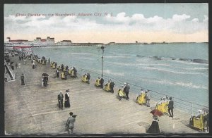 Chair Parade on the Boardwalk, Atlantic City, New Jersey, Early Postcard, Unused