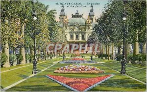Old Postcard Monte Carlo Casino and Gardens