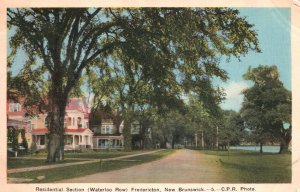 Vintage Postcard 1939 Residential Section Waterloo Fredericton New Brunswick CAN