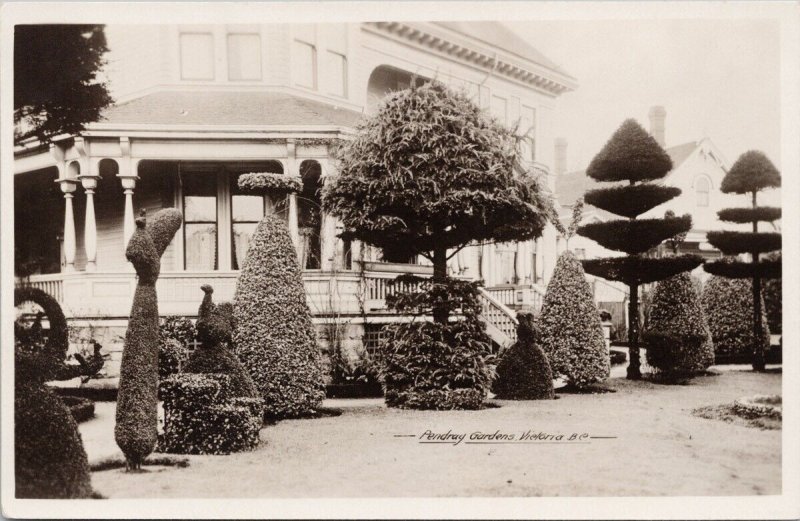 Pendray Gardens Victoria BC British Columbia 1925 Gowen Sutton RPPC Postcard H46