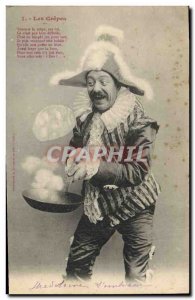 Postcard Old Man Fancy crepes