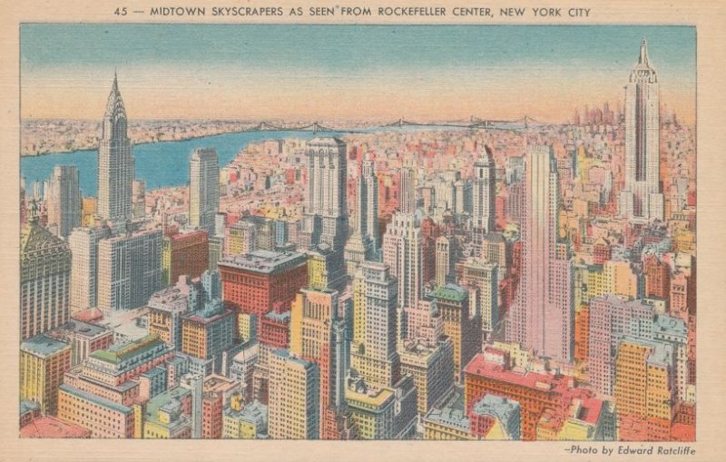 Midtown Skyscrapers NYC, New York City View from Rockefeller Center