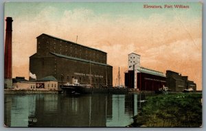 Postcard Fort William ONT c1907 Canadian Pacific Grain Elevators Kaministiquia