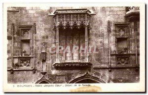 Old Postcard Bourges Palais Jacques Coeur Detail of Facade