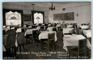 RPPC - MEXICO CITY  Salon Mexico RESTAURANT CHAPULTEPEC c1940s Erika Postcard