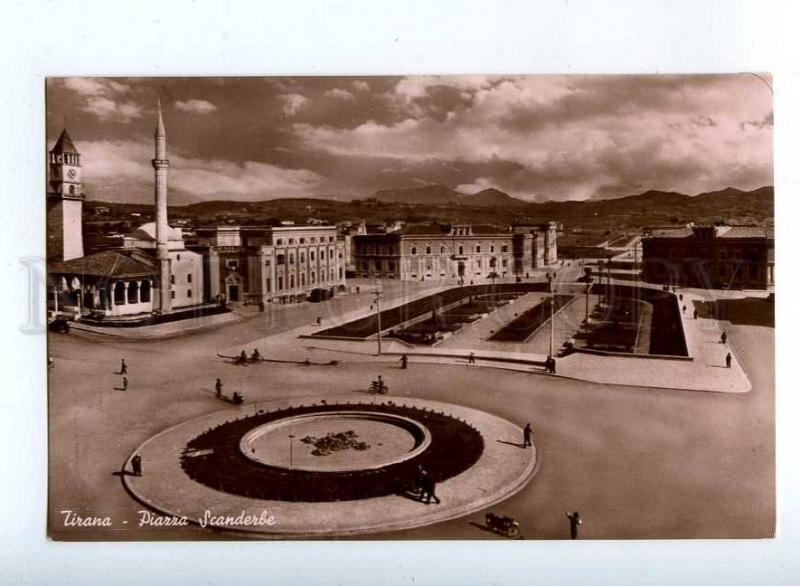 206440 ALBANIA TIRANA Piazza Scanderbe Vintage postcard