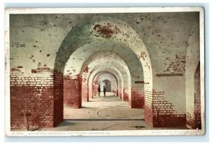 Within Casements Fort Pulaski Savannah Georgia 1911 Vintage Antique Postcard 