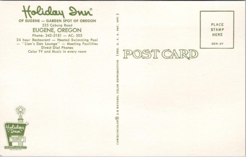 Holiday Inn Eugene Oregon OR Multiview Vintage Postcard D37