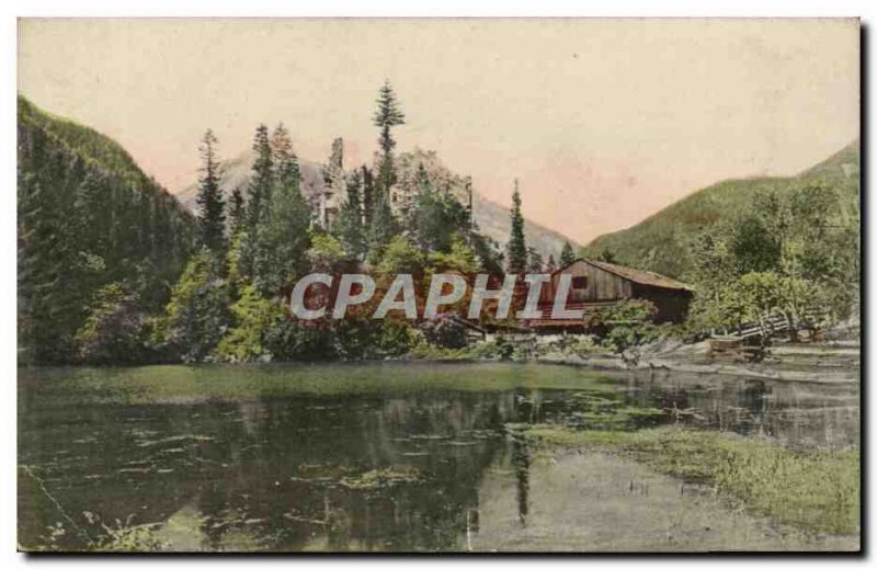 Old Postcard Pausage at the edge of Lake & # 39un