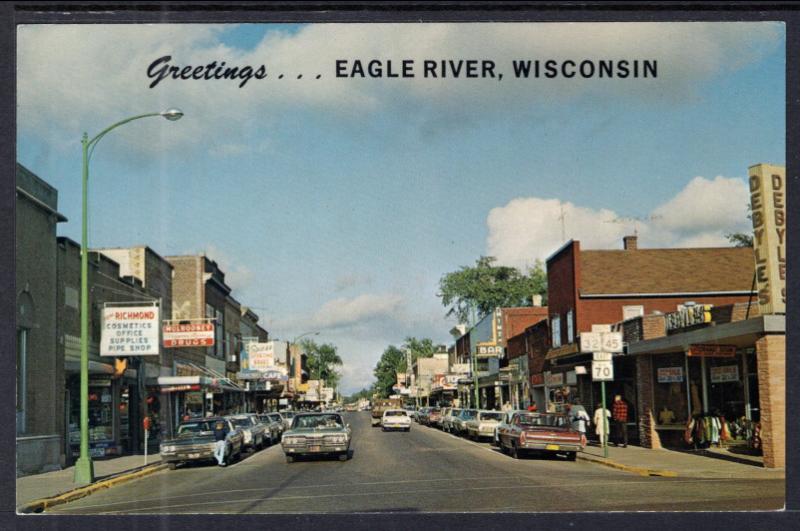 Greetings From Eagle River,WI Street Scene