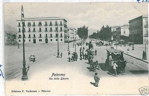 PA081 vintage postcard: PALERMO: Sicily - Via della Liberta-