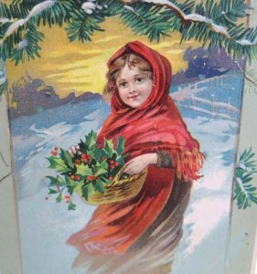 Christmas Postcard Unsigned Ellen Clapsaddle Series 1124 Madison Wisconsin 1910