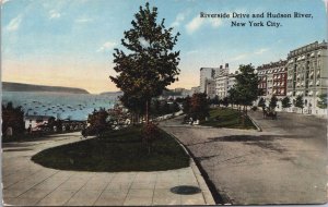 Riverside Drive and Hudson River New York City Vintage Postcard C098