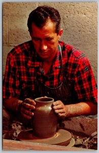 Postcard Pigeon Forge Tennessee TN Pottery Maker 1960s Chrome View