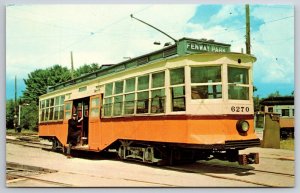 Seashore Trolley Museum Kennebunkport ME Train No 6270 UNP Chrome Postcard F17