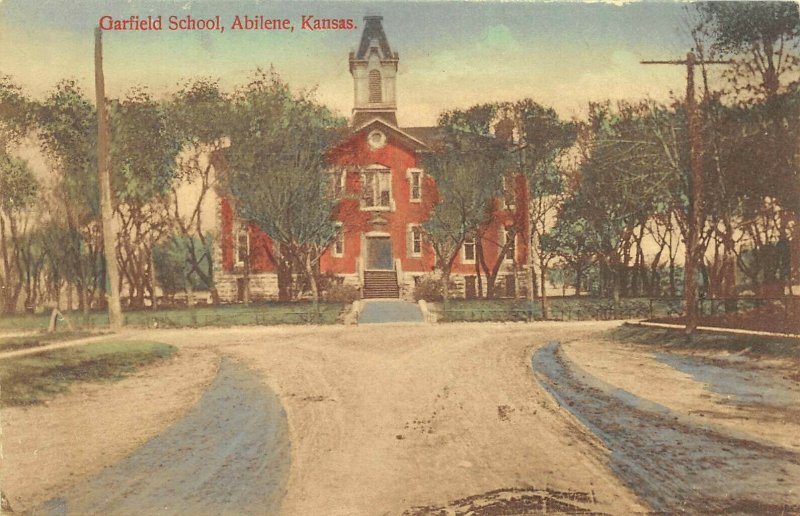 Abilene Kansas 1910 Postcard Garfield School