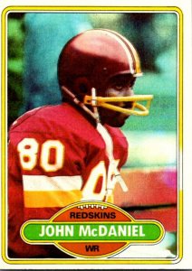 1980 Topps Football Card John McDaniel WR Washington Redskins sun0013