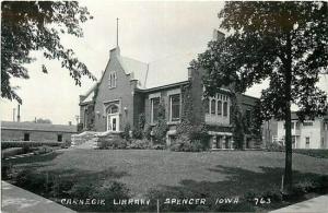 IA, Spencer, Iowa, Carnegie Library, L.L. Cook No. 763, RPPC