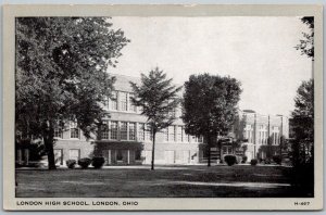 London Ohio 1940s Postcard London High School Building