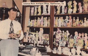 Postcard Leonce Roos Antique Shop Opelpusas LA