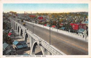 North Hill Viaduct, Looking South, Akron, Ohio, Early Postcard, Unused