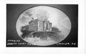 Cavalier North Dakota Pembina Court House Real Photo Antique Postcard K82253