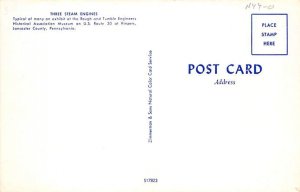 Three Steam Engines PA., USA Farming Equipment Postcard