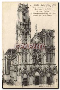 Old Postcard Nancy Church St Peter Facade surmounted two Tours