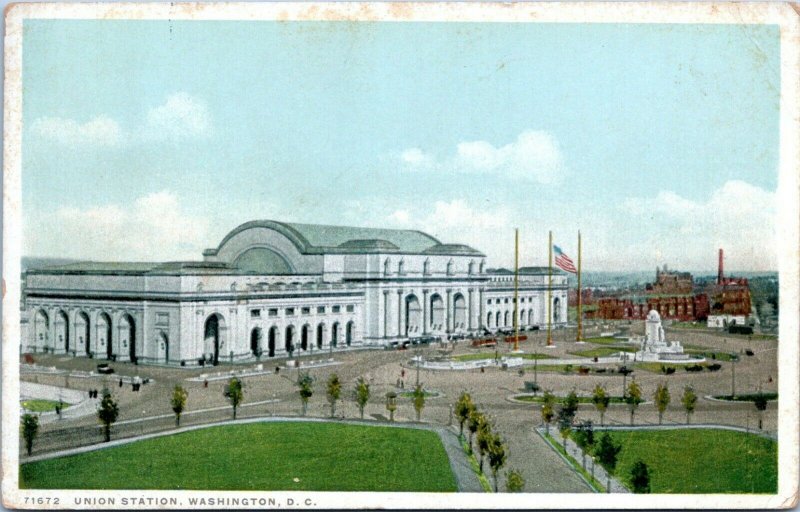 1923 Washington DC Union Train Station Detroit Publishing 71672 Postcard GF