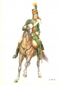 Helvetian Rep. 1803 Army. Jager zu Pferd by W.Tritt Modern German Postcard