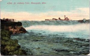 St. Anthony Falls Minneapolis MN c1914 Postcard D63