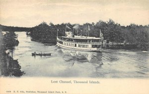 Lost Channel, Thousand Islands, New York Steamboat ca 1907 Vintage Postcard