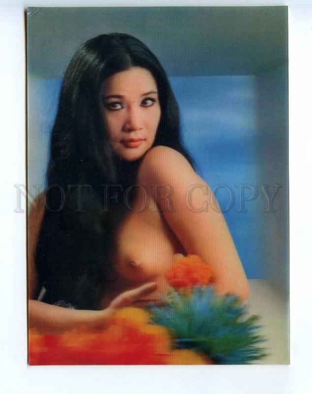 241403 JAPAN Semi-nude girl beauty Old 3-D postcard