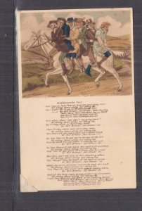 WIDDECOMBE FAIR POEM, MEN ON HORSEBACK, c1940 ppc, unused.