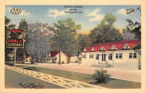 GABLE LODGES Lake Charles, Louisiana Roadside ca 1940s Vintage Linen Postcard