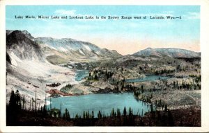 Wyoming Lake Marie Mirror Lake and Lookout Lake In The Snowy Range West Of La...