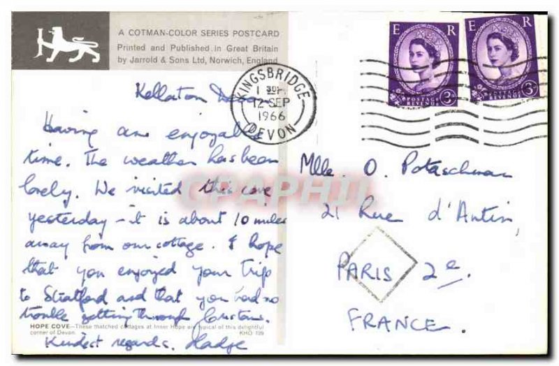 Modern Postcard Hope Cove