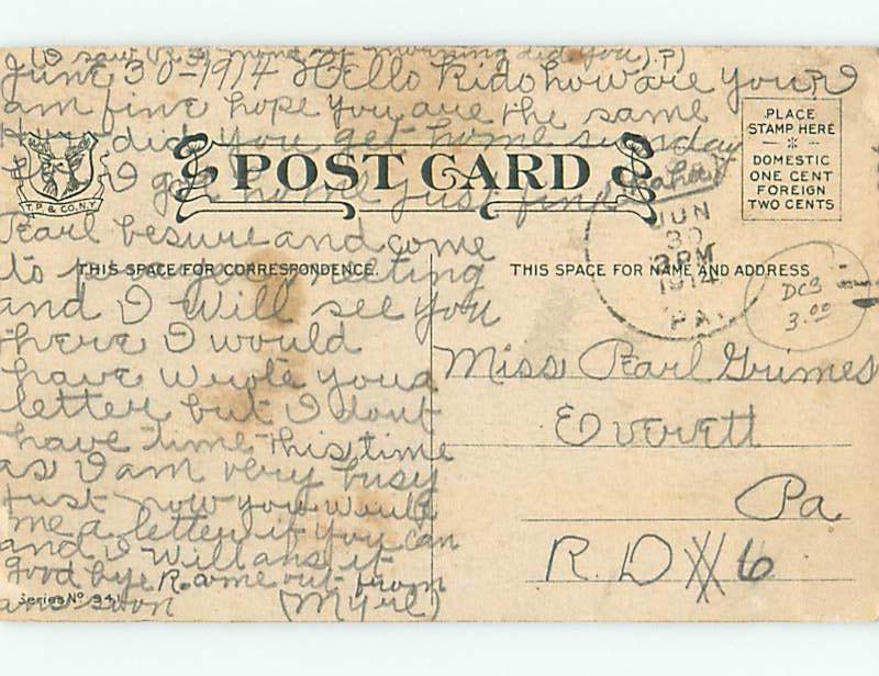 Divided-Back COMIC POSTCARD Everett Pennsylvania PA HM4715