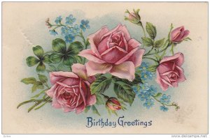 Birthday Greetings, Pink roses, PU-1909