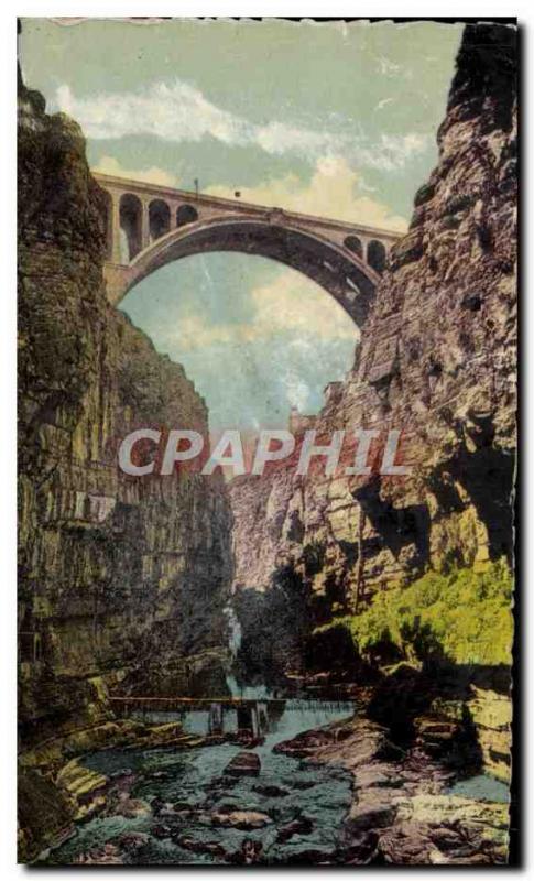 Old Postcard Constantine Sidi Rached Bridge Taken Du Fond Des Gorges