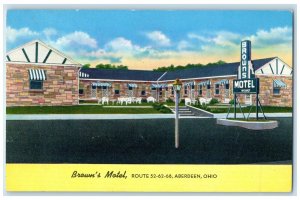 c1960 Brown's Motel Restaurant Exterior Building Aberdeen Ohio Vintage Postcard