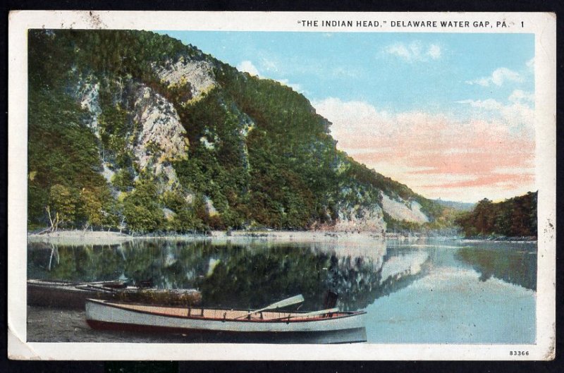 Pennsylvania DELAWARE WATER GAP The Indian Head - White Border