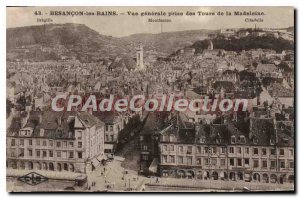 Old Postcard Besancon Les Bains Vue Generale Jack Towers De La Madeleine