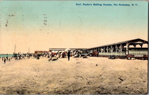Surf, Beach, Roche's Bathing Houses, Far Rockaway NY Vintage Postcard K73