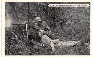 30 Cal Machine Gun Fires at the Enemy World War II, WW II Military Unused 