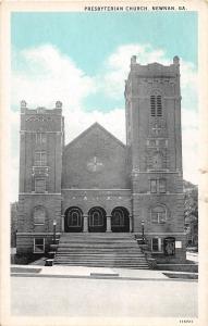 D77/ Newnan Georgia Ga Postcard 1950 Presbyterian Church Building