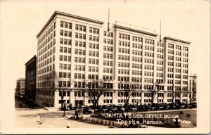 Real Photo Postcard Santa Fe General Office Building in Topeka, Kansas