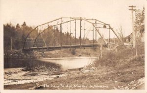 Morrisville Vermont Long Bridge Real Photo Vintage Postcard AA49249