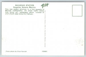 Nogales  Sonora   Mexico   Railroad Station   Postcard